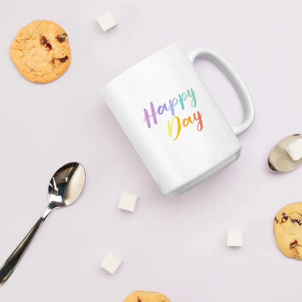 White glossy mug Bunny Pink