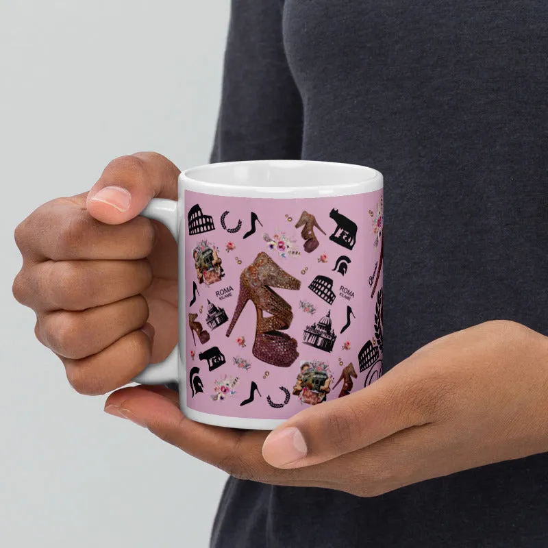 White glossy mug Fiola 'Roma'