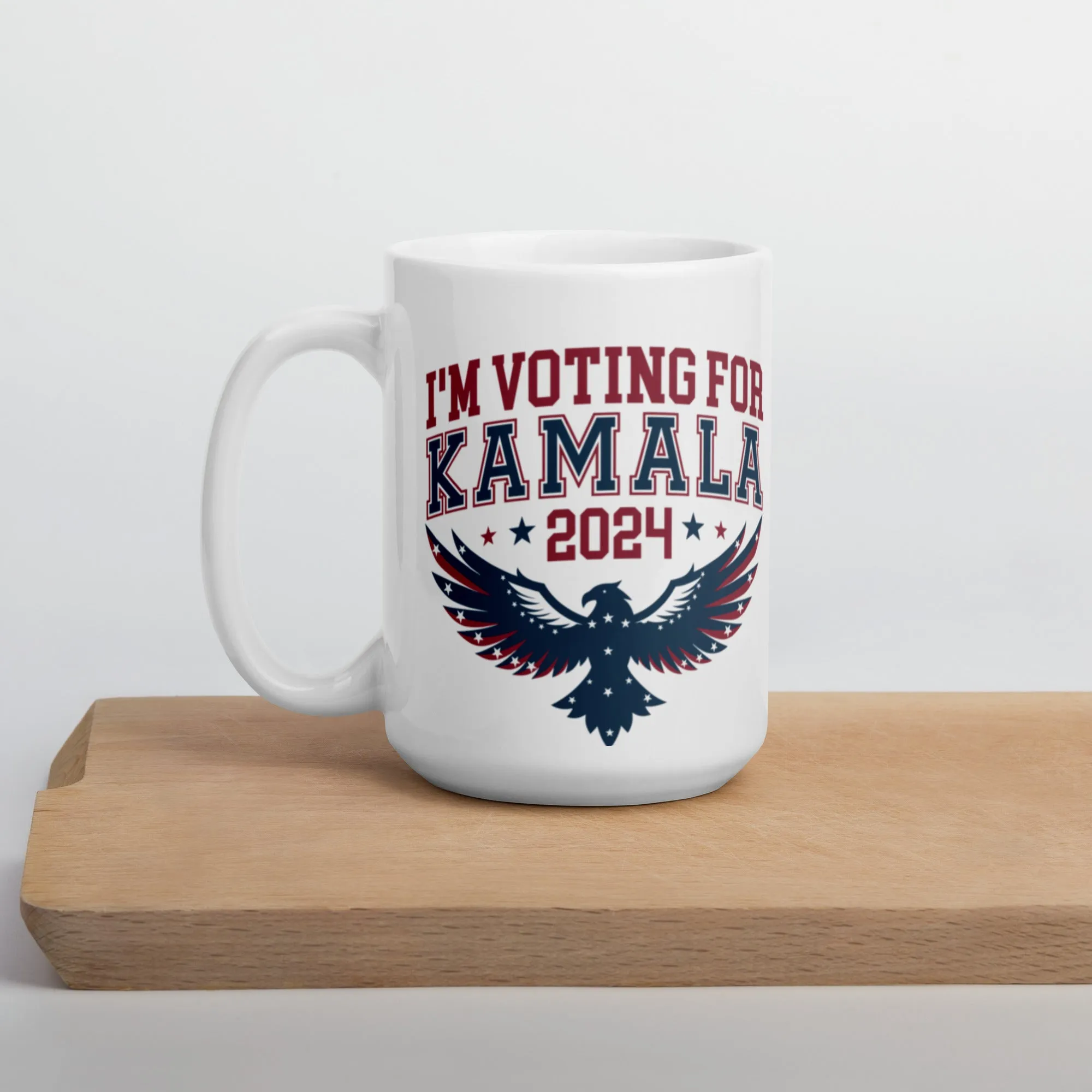 White glossy mug, Harris/Walz 2024