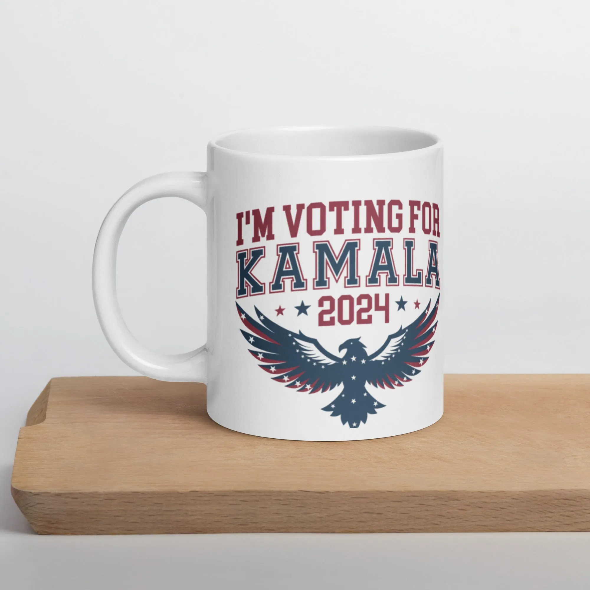 White glossy mug, Harris/Walz 2024