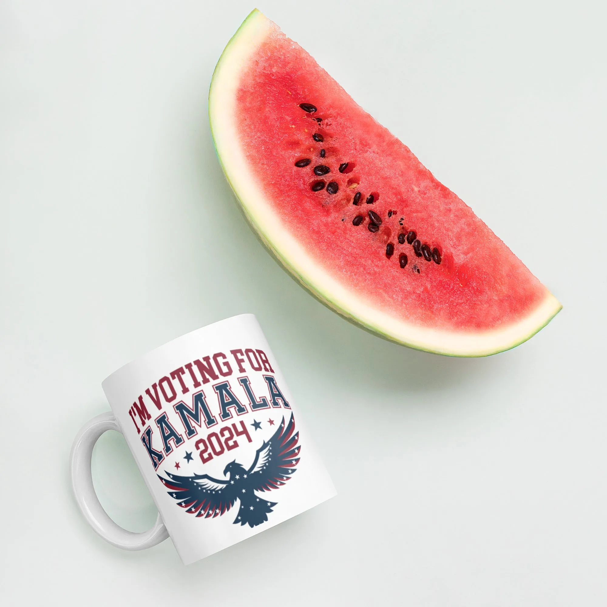 White glossy mug, Harris/Walz 2024