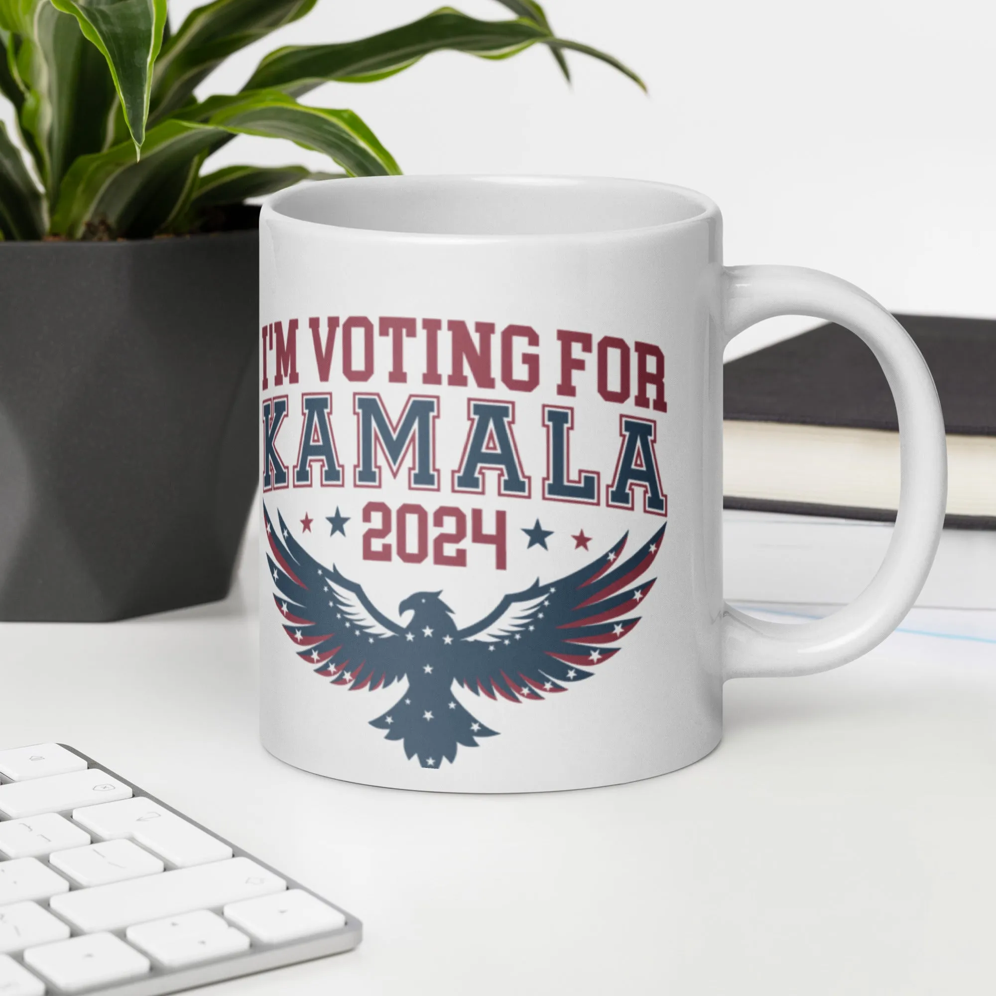 White glossy mug, Harris/Walz 2024