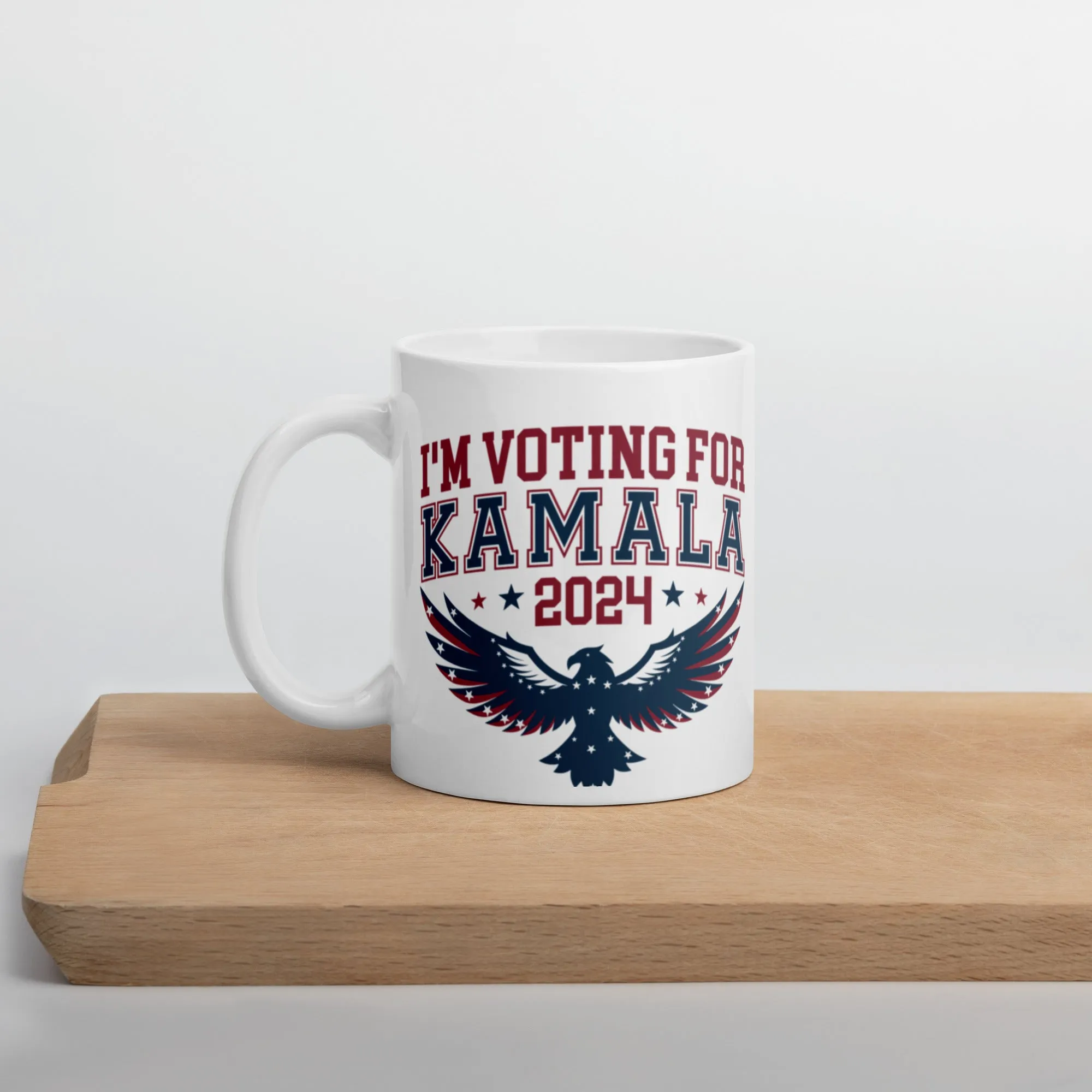 White glossy mug, Harris/Walz 2024