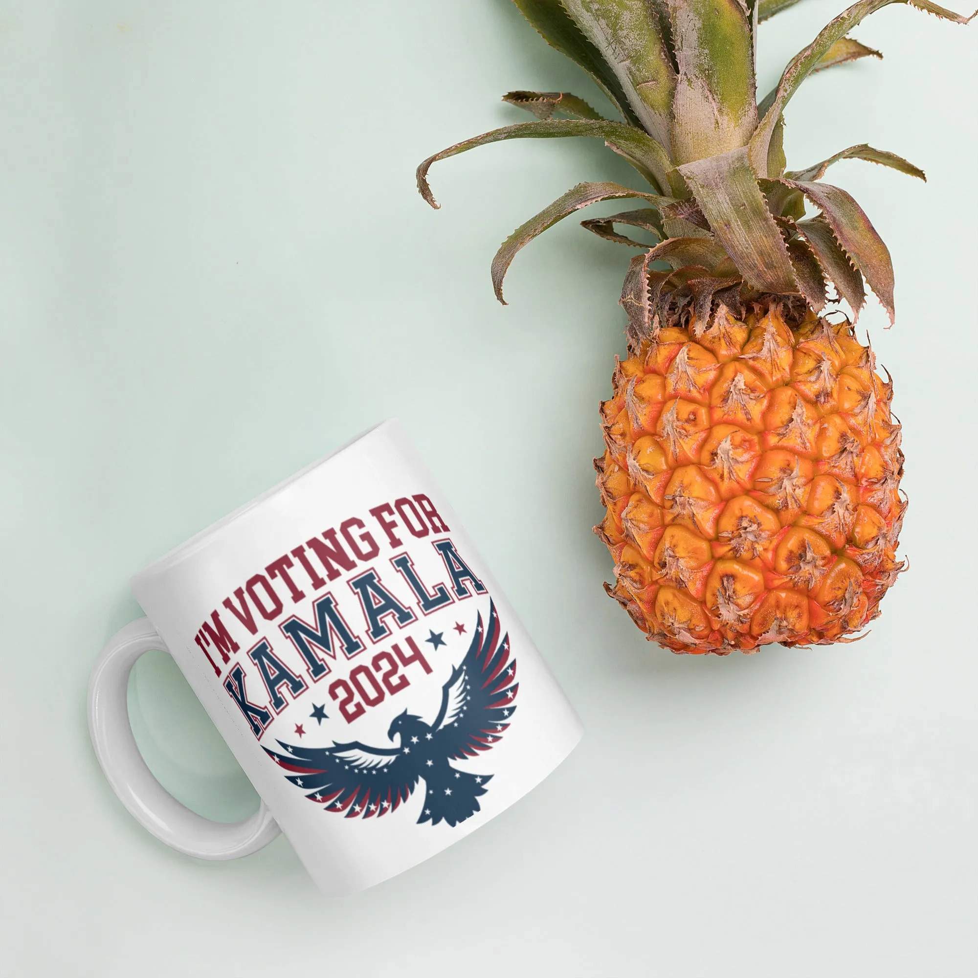 White glossy mug, Harris/Walz 2024