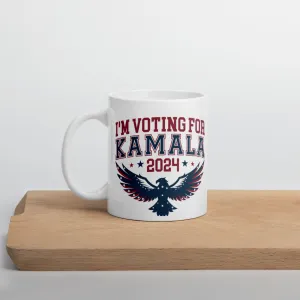 White glossy mug, Harris/Walz 2024