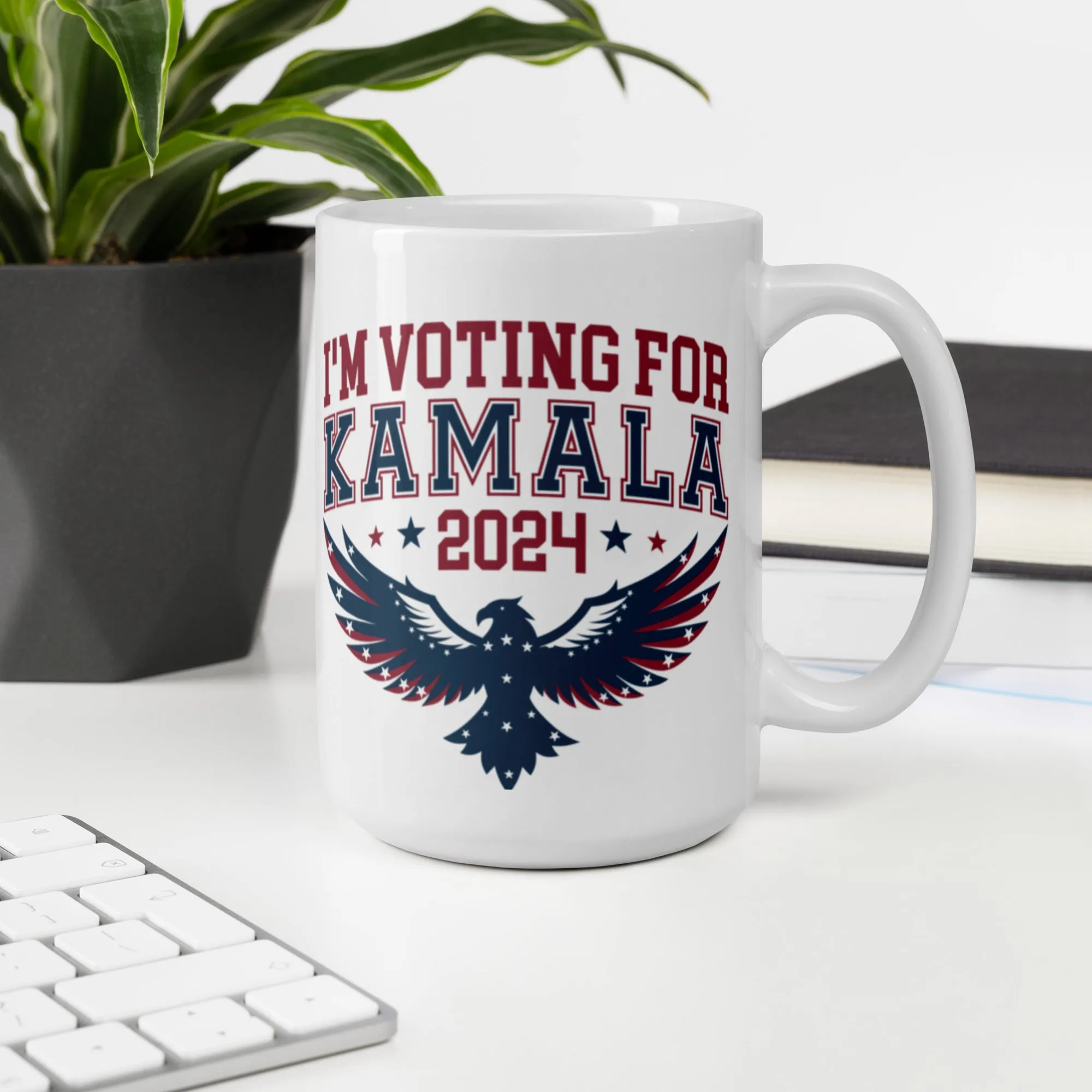 White glossy mug, Harris/Walz 2024