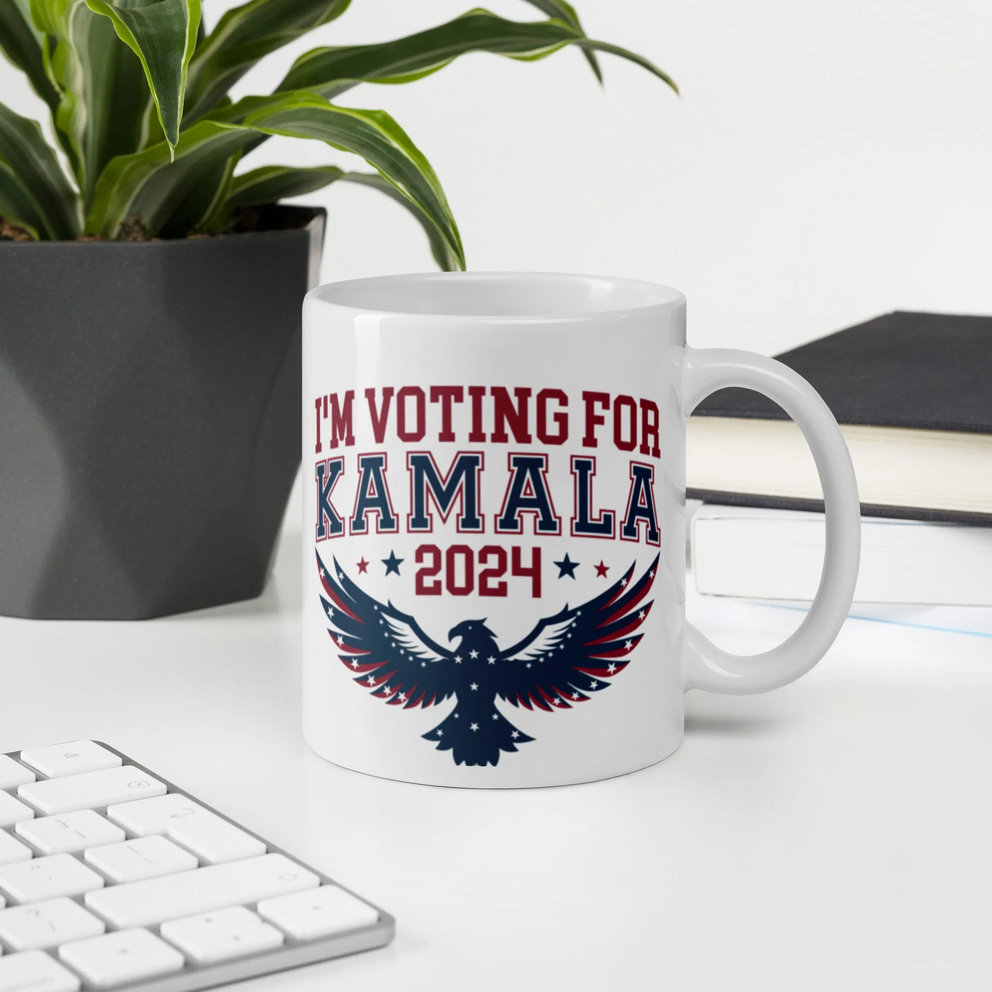 White glossy mug, Harris/Walz 2024