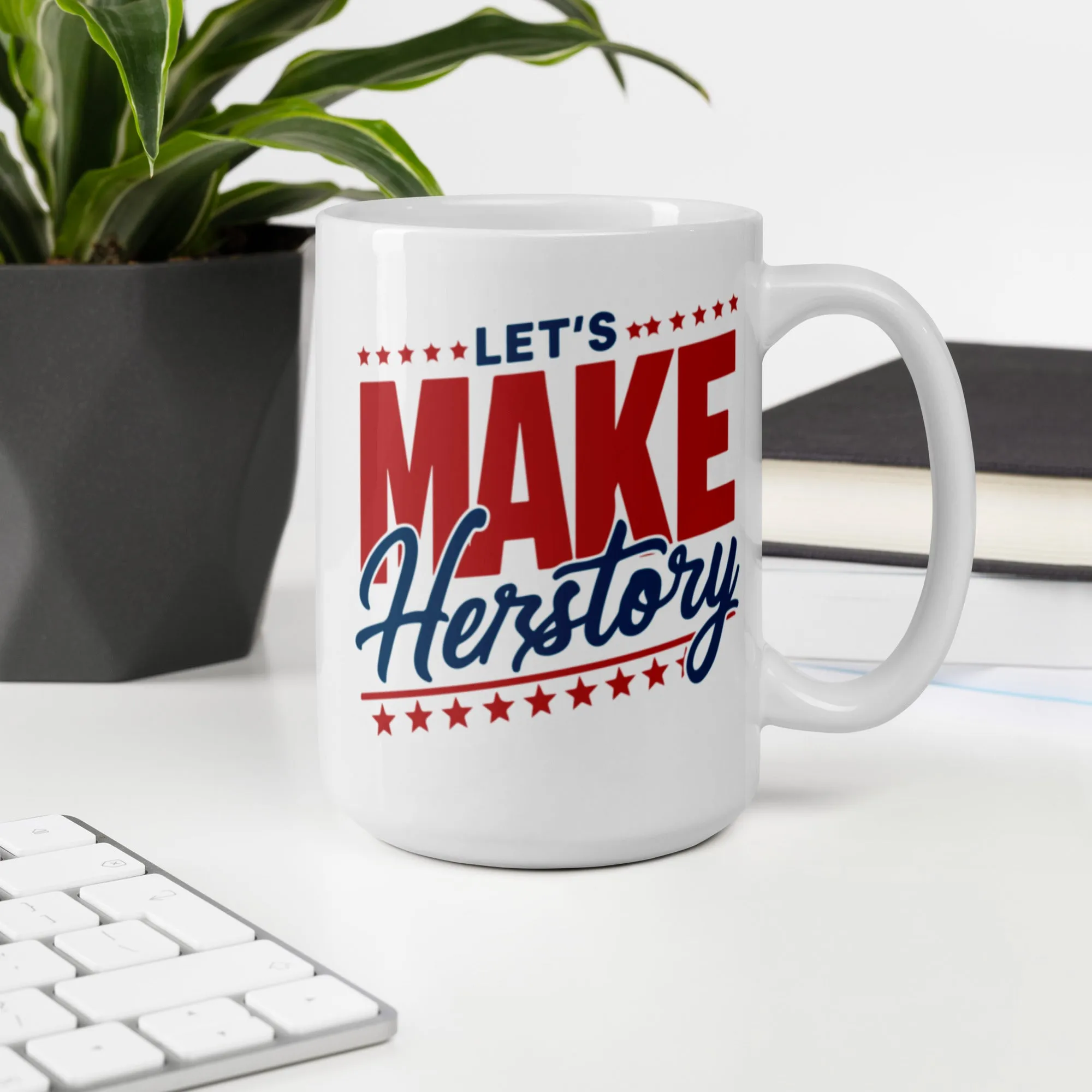 White glossy mug, Harris/Walz 2024