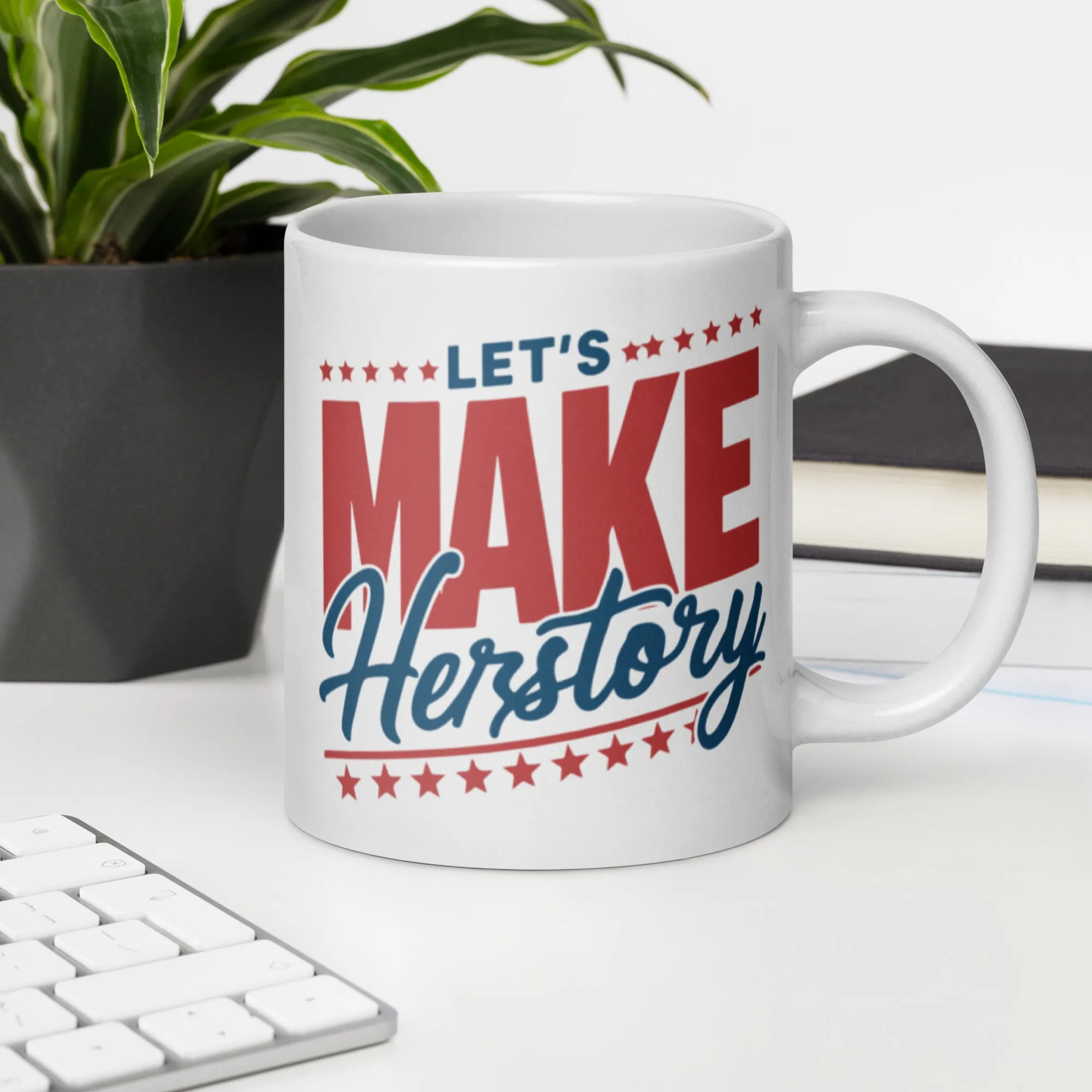 White glossy mug, Harris/Walz 2024