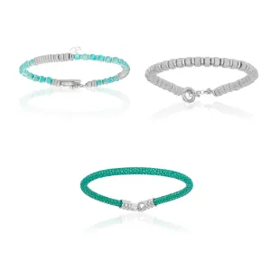 White Gold and Blue Bracelets Gift Idea for her