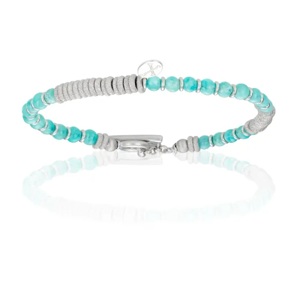 White Gold and Blue Bracelets Gift Idea for her