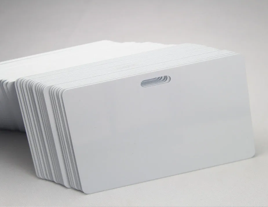 White ID Card Blanks for Thermal Printers (Luggage Slot Long Side)