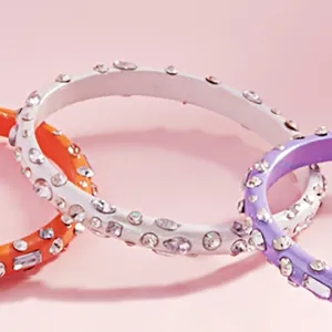 White Multi Stone Fun Fashion Bangle Bracelet | Outfit of Choice Jewelry |  628520