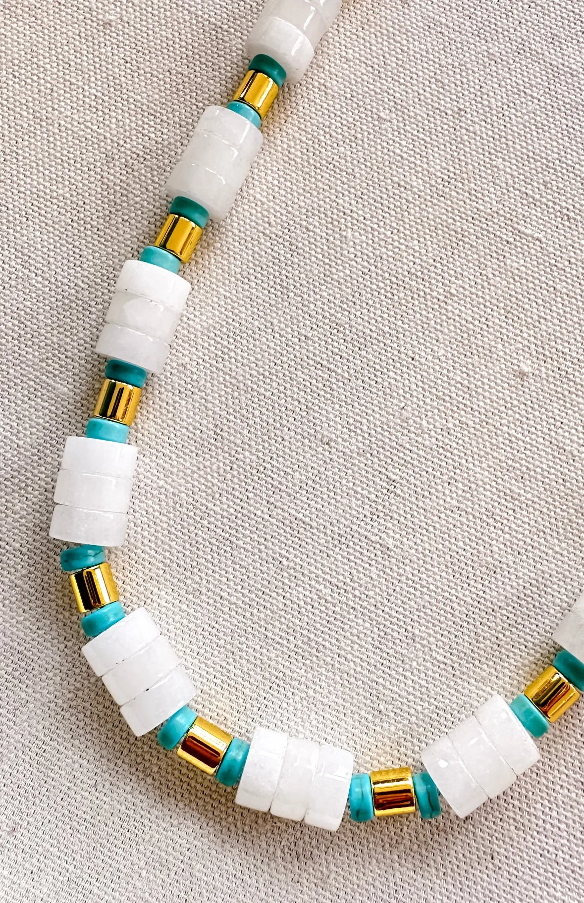 White Quartz Spring/Summer Beaded Necklace