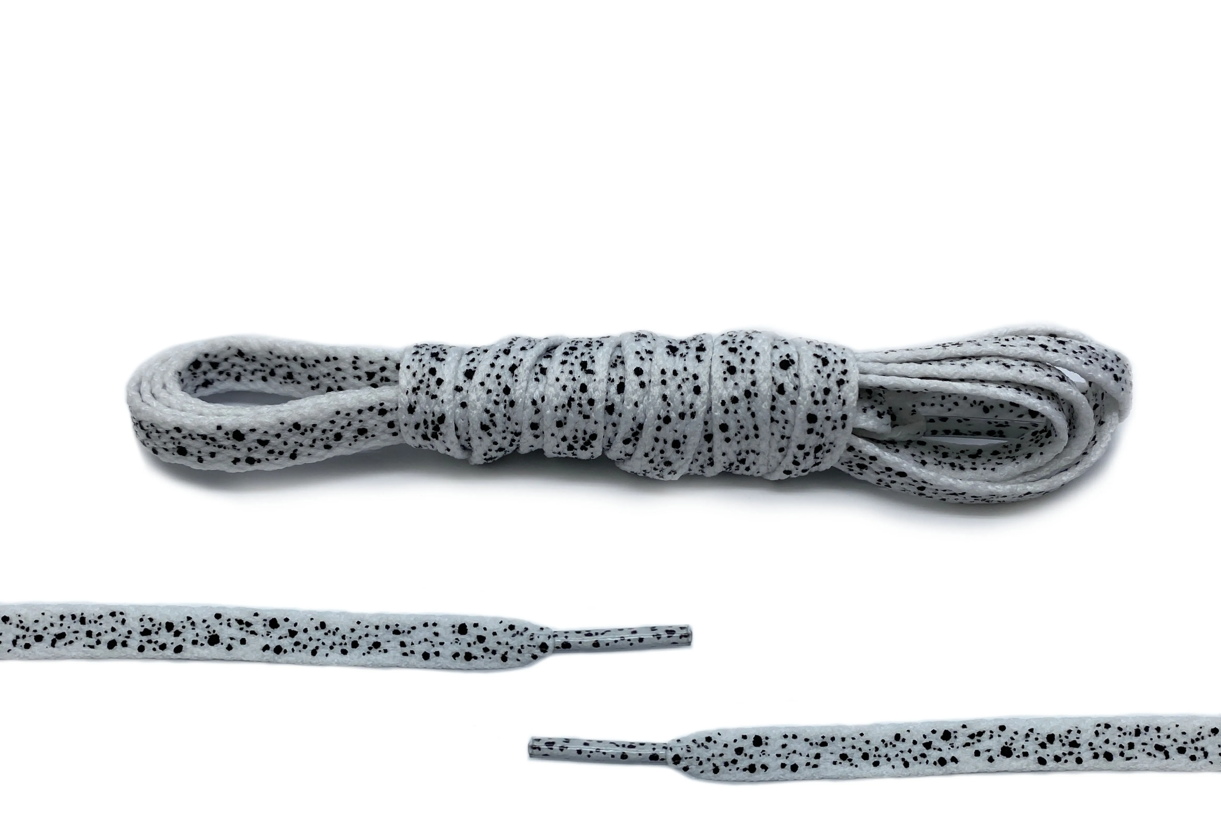 White/Black Ink Splatter Laces