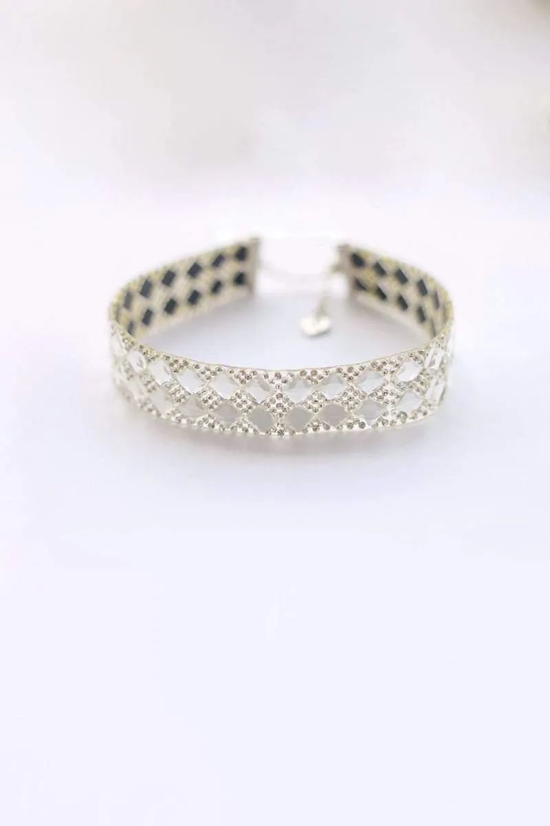 Wide Rhinestone Choker