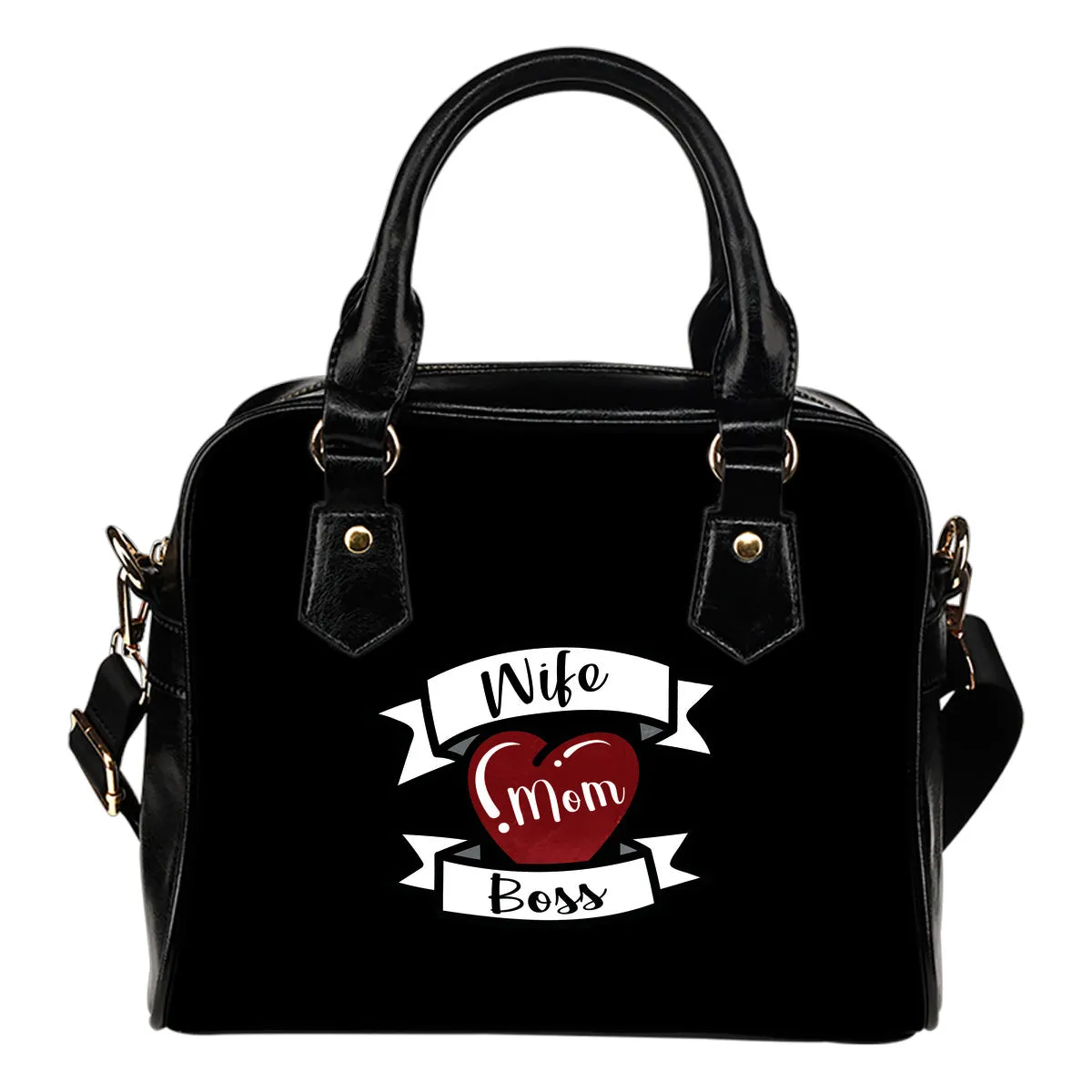 Wife Mom Boss Handbag Red Heart Tattoo Design