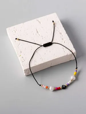 WOMEN'S FASHION ASSORTED COLORS EVIL EYE BEADS BRACELET