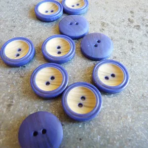 Woody Rimmed Plastic Button - Navy