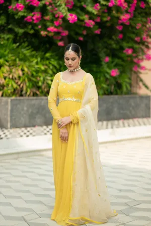 Yellow Anarkali Set