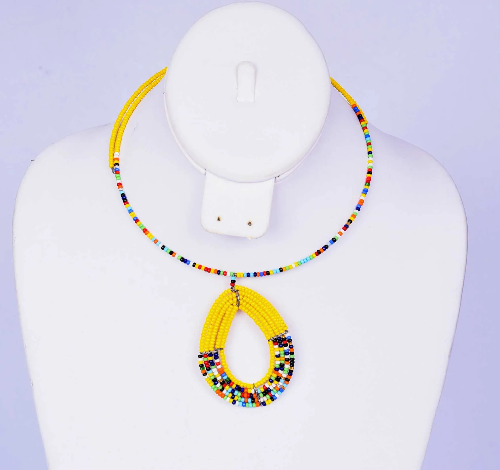 Yellow Multicolor Beaded Necklace