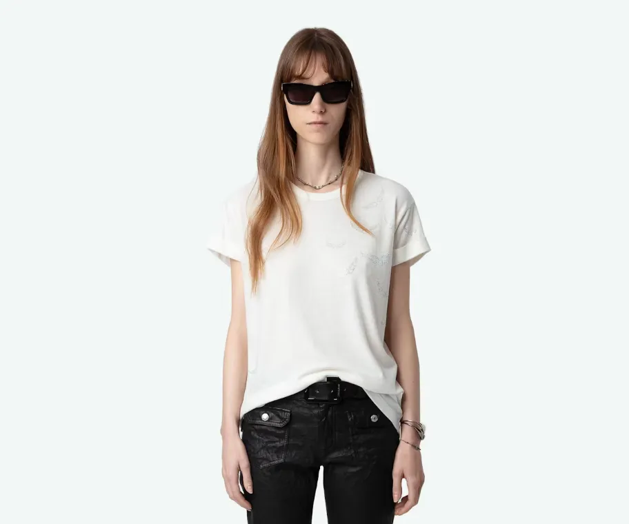 Zadig & Voltaire - Anya Diamante Wings Tee Shirt - Judo