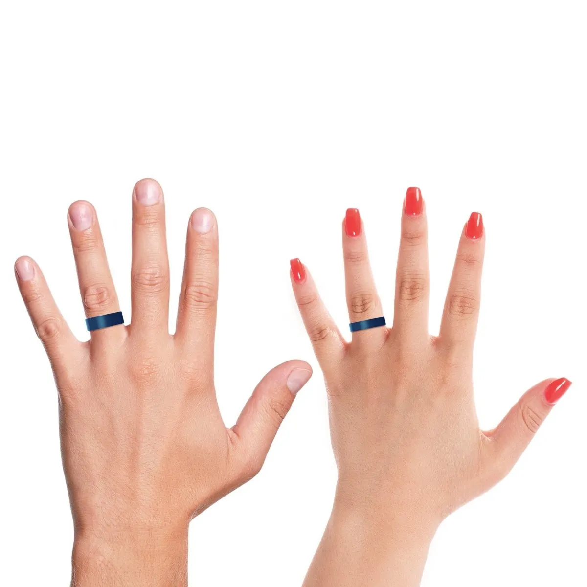 ZIGZAG | Olive Wood, Blue Tungsten Ring, Brushed, Flat