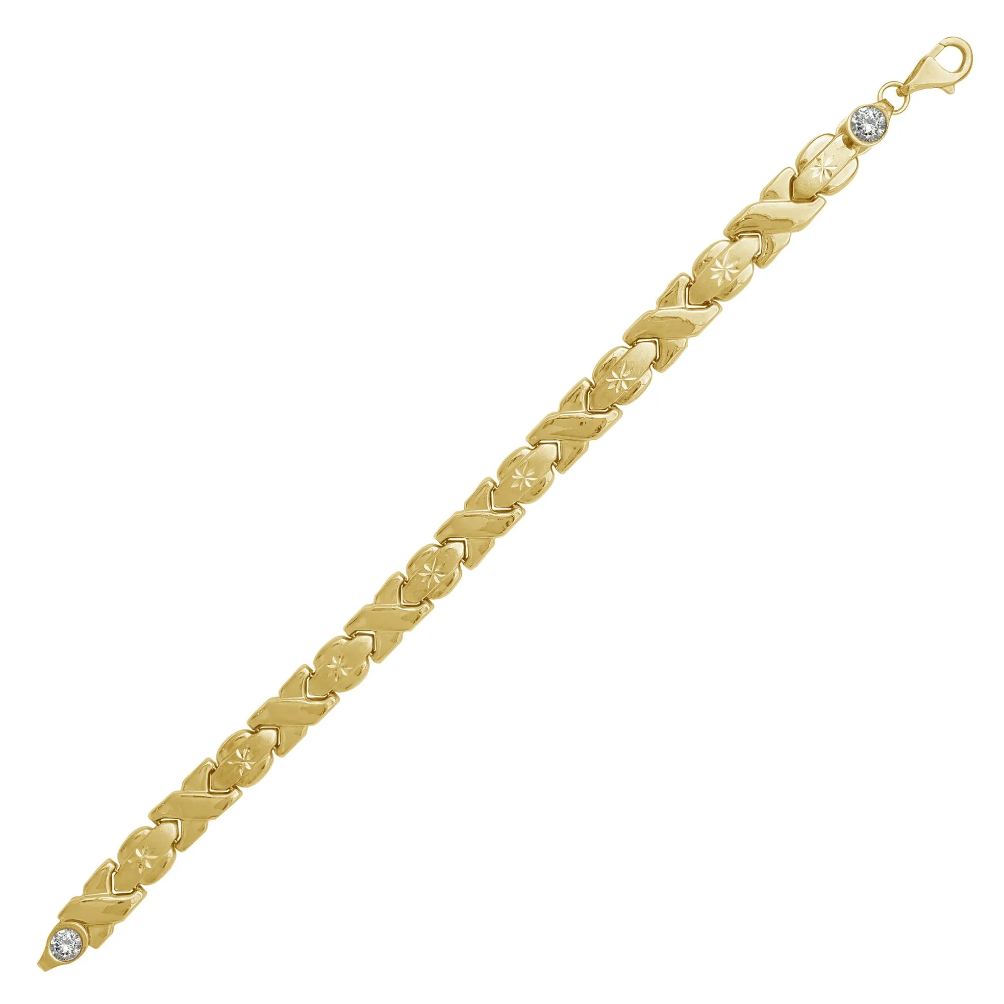 Zirconia Glossy XOXO Fancy Bracelet (14K)